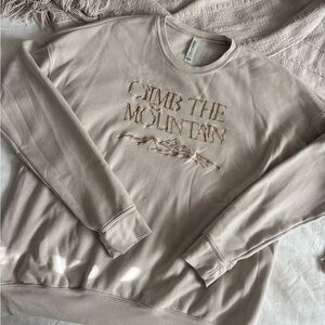 ACOTAR House of Jupiter Bella Canvas Soft Beige Sweatshirt - Climb the Mountain